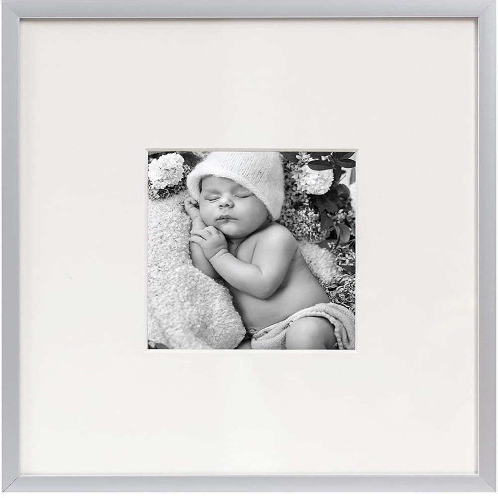 Silver Frame for 8”x8” or 4”x4” Pic- NO GLASS
